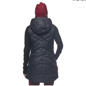 Women's Black Hooded Puffer vest tunic style